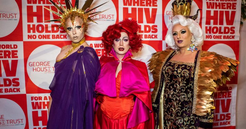 Cheddar Gorgeous (L) hosted the tenth annual Drag Ball for the George House Trust