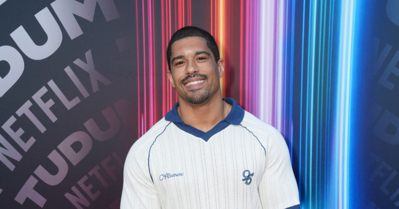 Anthony Bowens attends Netflix's Tudum LIVE 2025. He's wearing a blue and white sports shirt