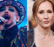 A split image of Boy George (left) and JK Rowling (right).