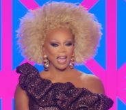 RuPaul on the Drag Race UK judging panel laughing.