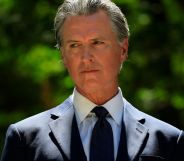 Gavin Newsom, pictured in a suit and tie.