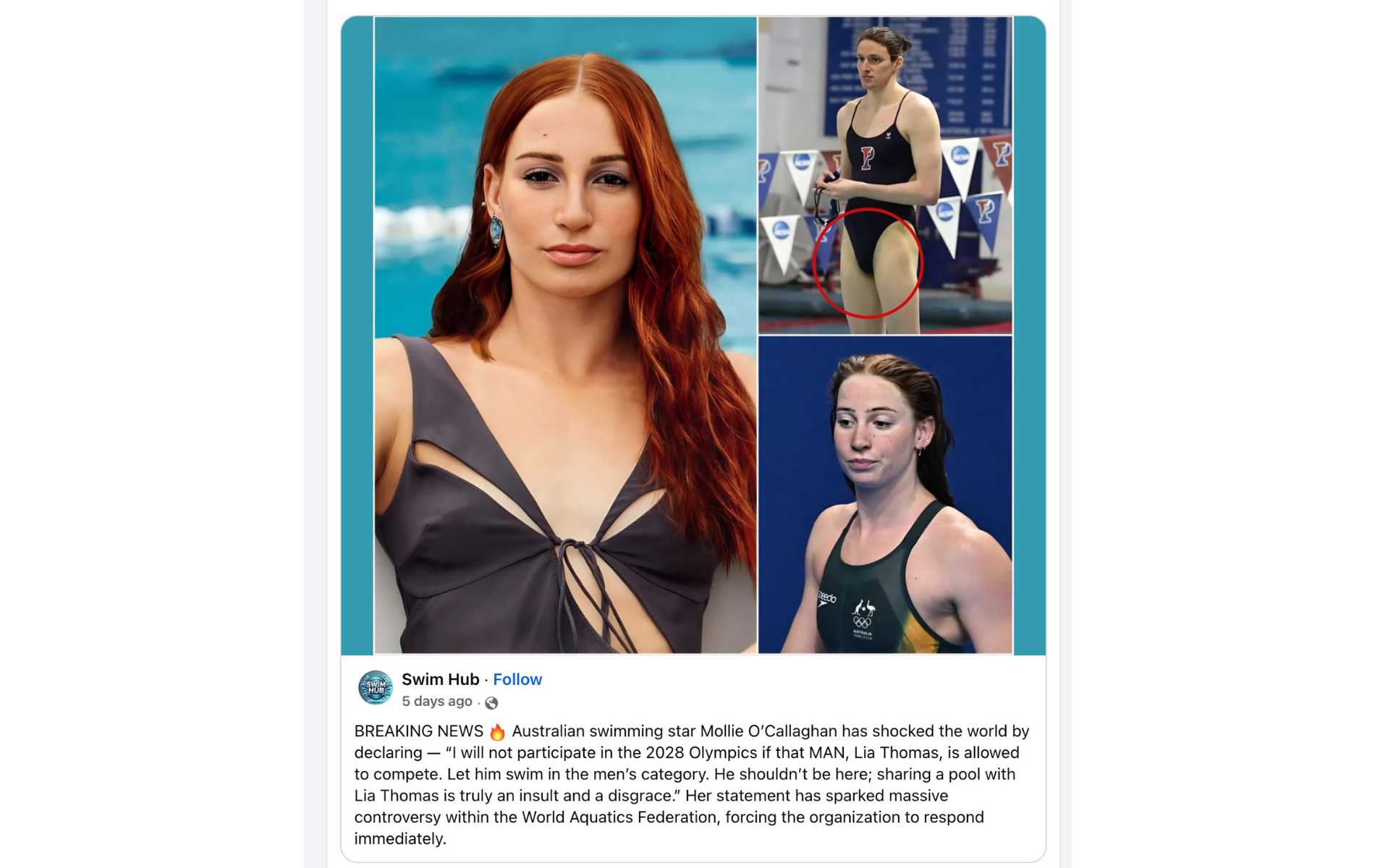 Trans swimmer is latest public figure to be targeted with false anti-LGBTQ+ quotes on social media