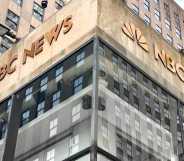 NBC News, building exterior, low angle view, Rockefeller Center, New York City, New York, USA.