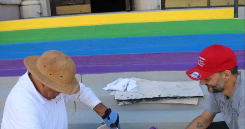 Work on the steps should take about two weeks.