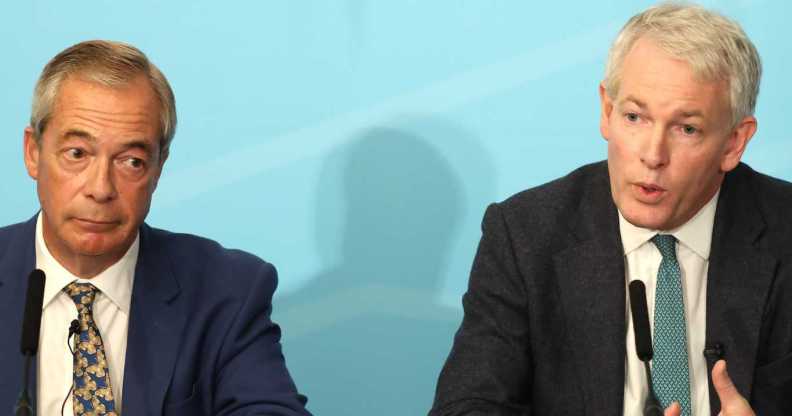 MP Danny Kruger of East Wiltshire announces his defection from the Conservatives to Reform UK at a press conference hosted by Reform UK leader Nigel Farage.