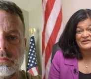 Republican lawmaker John Gillette and Democratic congresswoman Pramila Jayapal, pictured.