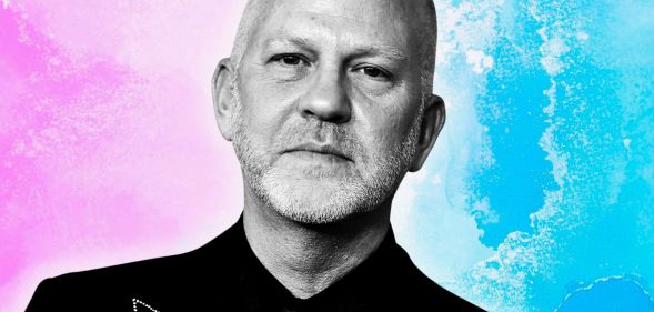 A monochrome image of Ryan Murphy.