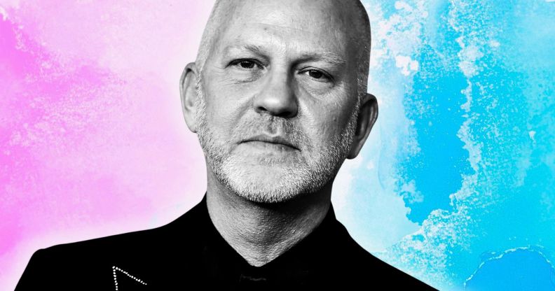 A monochrome image of Ryan Murphy.