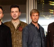 Shane Filan, Mark Feehily, Kian Egan and Nicky Bryne attend an intimate evening with Westlife, hosted by Vernon Kay, at the Pan Pacific London on November 05, 2021 in London, England.