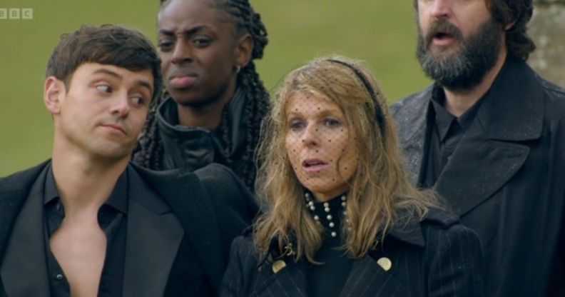 Tom Daley gives a shocked Kate Garaway side-eye on The Celebrity Traitors