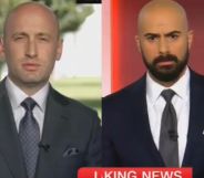 A split image of Stephen Miller (left) and Boris Sanchez (right).