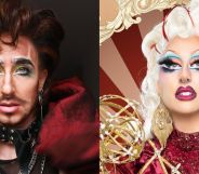 An image composite featuring drag performa Johnny Jones as Johnny Jones and Velma Jones.