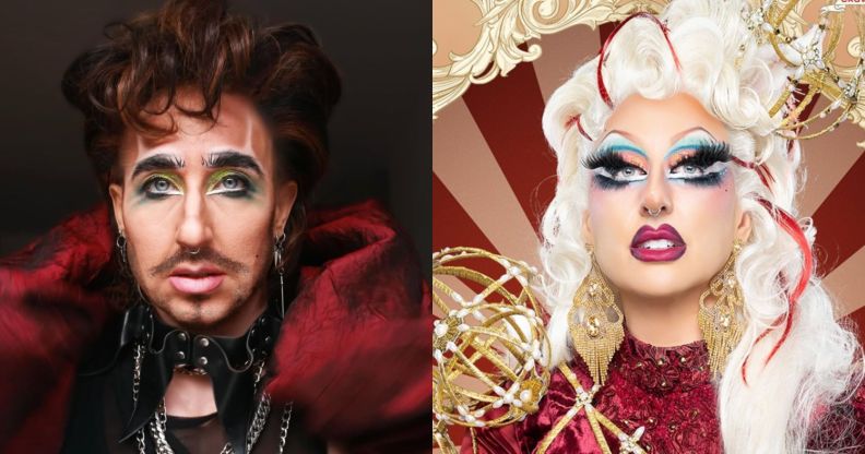 An image composite featuring drag performa Johnny Jones as Johnny Jones and Velma Jones.