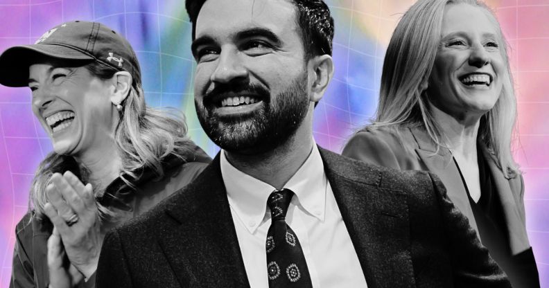 An edited image of Zohran Mamdani, Mikie Sherrill, and Abigail Spanberger.