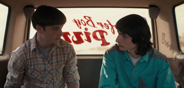 A still of Mike Wheeler and Will Byers from Netflix season four.