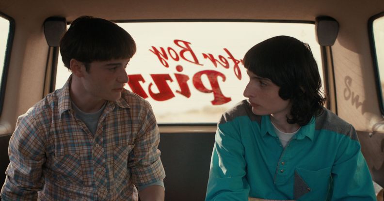 A still of Mike Wheeler and Will Byers from Netflix season four.
