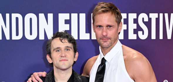 Harry Melling and Alexander Skarsgård attend the 'Pillion' Headline Gala at the 69th BFI London Film Festival at The Royal Festival Hall.