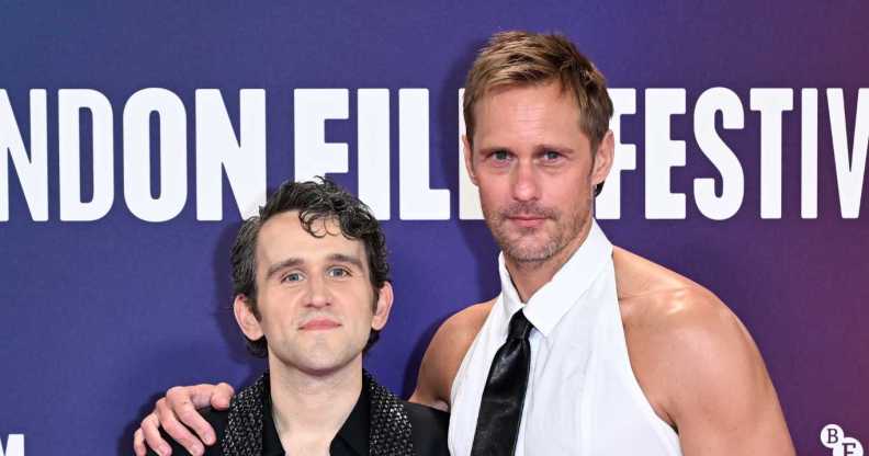 Harry Melling and Alexander Skarsgård attend the 'Pillion' Headline Gala at the 69th BFI London Film Festival at The Royal Festival Hall.