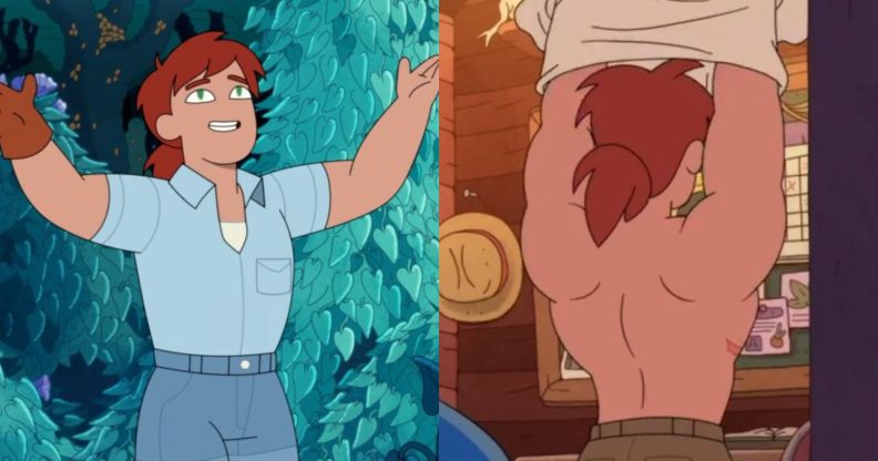 Two stills of Hunter in Adventure Time: Fionna and Cake