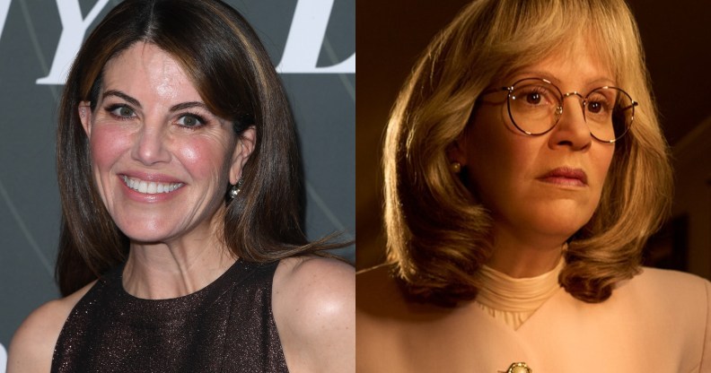 Monica Lewinsky and Sarah Paulson as Linda Tripp in Impeachment 