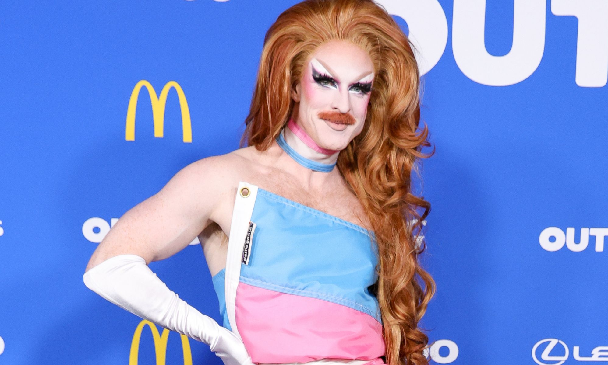 Pattie Gonia turns Yosemite trans Pride flag into fierce red carpet look