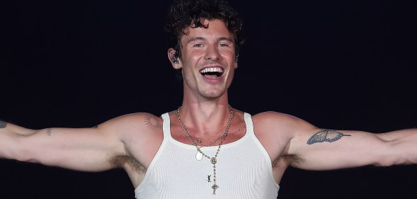 RIO DE JANEIRO, BRAZIL - SEPTEMBER 23: Shawn Mendes performs on Mundo Stage as part of the Rock In Rio Festival at Cidade do Rock on September 23, 2024 in Rio de Janeiro, Brazil. (Photo by Wagner Meier/Getty Images)