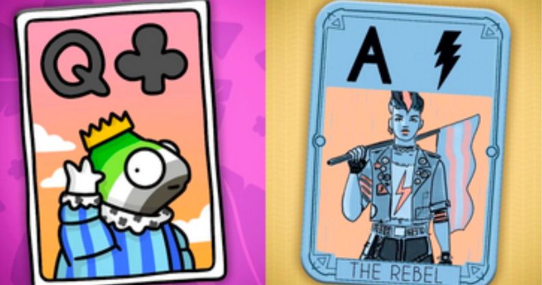 Two virtual playing cards.