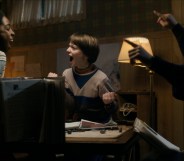Stranger Things season 1 opening, three boys playing Dungeons & Dragons