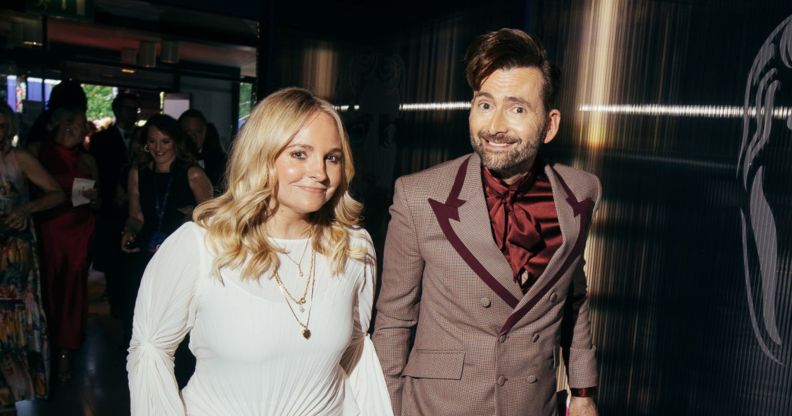 Georgia Moffett and David Tennant attend the 2025 BAFTA Television Awards with P&O Cruises at The Royal Festival Hall on May 11, 2025 in London