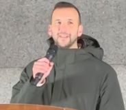 Zack Polanski during the Trans Day of Remembrance vigil in Trafalgar Square.