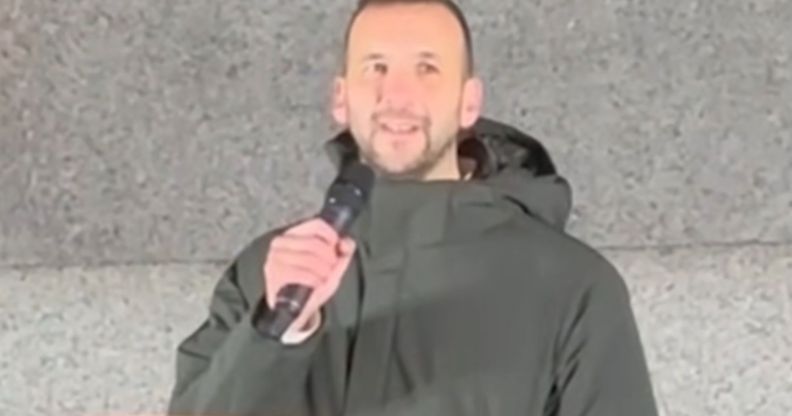 Zack Polanski during the Trans Day of Remembrance vigil in Trafalgar Square.
