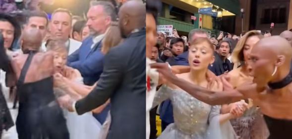 Cynthia Erivo defended Ariana Grande from a fan at the Wicked: For Good premiere.