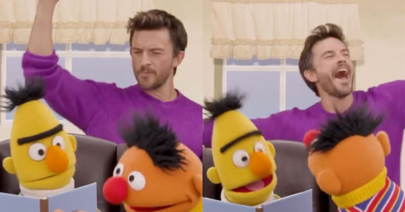 Jonathan Bailey stopped by Sesame Street