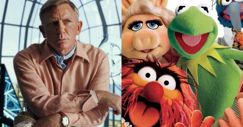 Daniel Craig in Knives Out and The Muppets puppets