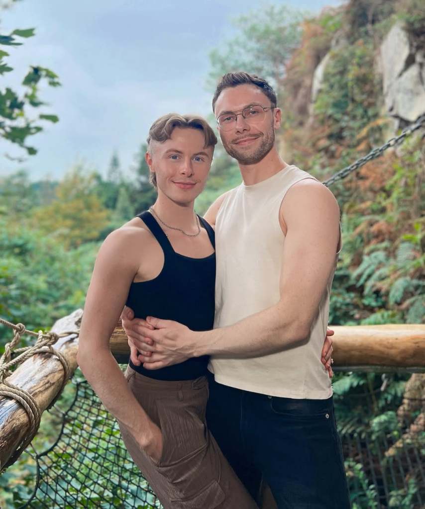 Joshua Cargill and boyfriend Johnson Orr pose together