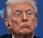 A close-up of US president Donald Trump.