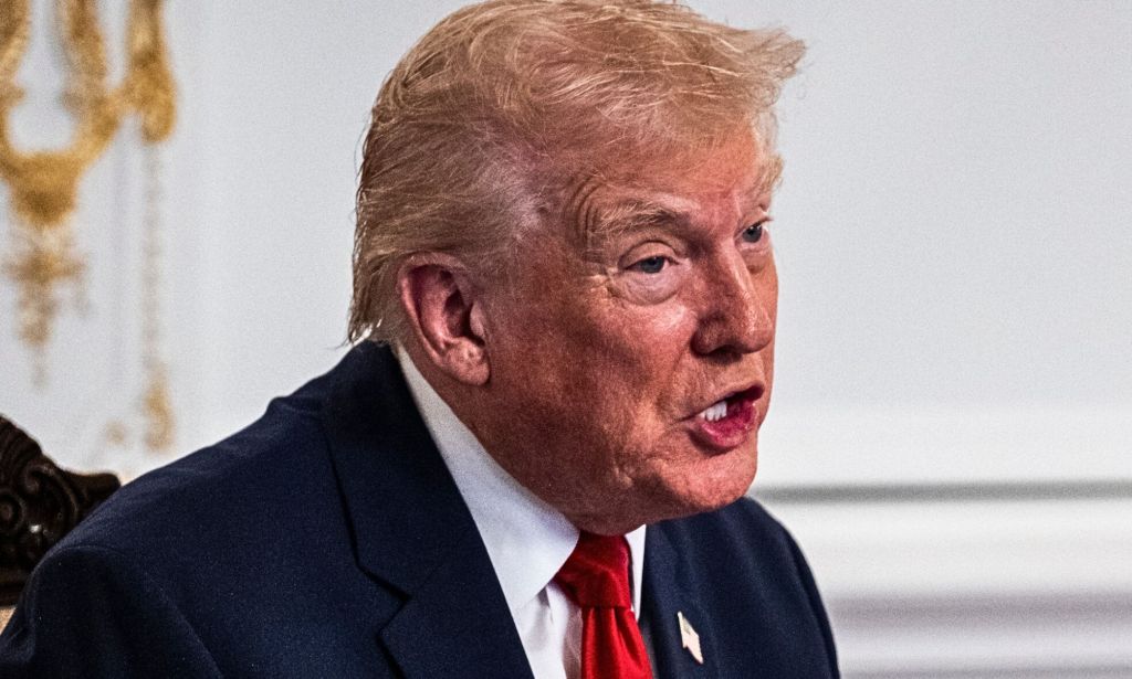 47th US President Donald Trump, pictured speaking.