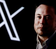 A portrait picture of Elon Musk photographed in Krakow, Poland on January 22nd, 2024 and X, former Twitter, logo are screened for illustration photo in Krakow, Poland on October 25, 2024. (Photo by Beata Zawrzel/NurPhoto)