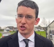 Enoch Burke stood outside Wilson's Hospital School.