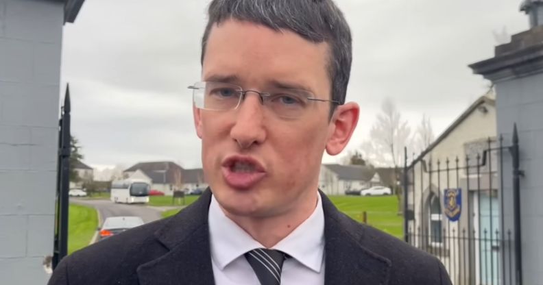 Enoch Burke stood outside Wilson's Hospital School.