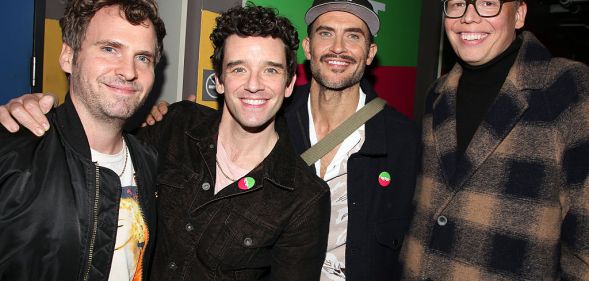 Ryan Spahn, Michael Urie, Cheyenne Jackson and Jeff Hiller at the opening night for Messy White Gays.
