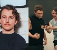 Harrison Browne headshot and scene still with Browne and Ilya Rozanov (Connor Storrie)