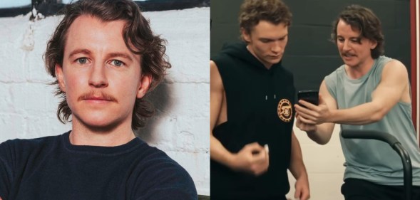 Harrison Browne headshot and scene still with Browne and Ilya Rozanov (Connor Storrie)