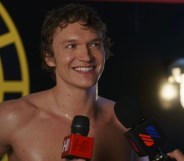 Connor Storrie as Ilya Rozanov in Heated Rivalry