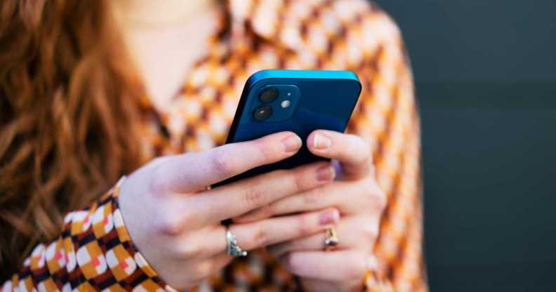Close up of woman using smart phone