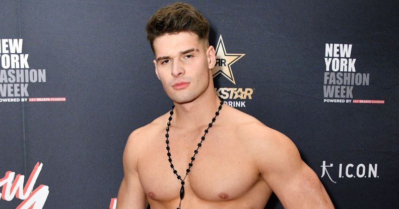 Malik Delgaty attends New York Fashion Week Powered By Art Hearts Fashion at The Ziegfeld Ballroom on February 10, 2022 in New York City. (