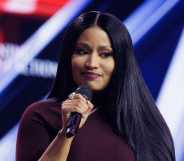 Surprise guest Nicki Minaj is interviewed by Erika Kirk on the final day of Turning Point USA's annual AmericaFest conference.