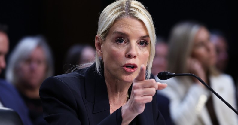 WASHINGTON, DC - OCTOBER 07: U.S. Attorney General Pam Bondi testifies before the Senate Judiciary Committee in the Hart Senate Office Building on Capitol Hill on October 07, 2025 in Washington, DC. Bondi is expected to face criticism from Democrats on the Justice Department’s targeting of President Trump’s political opponents, including the recent indictment of former FBI Director James Comey. (Photo by Win McNamee/Getty Images)