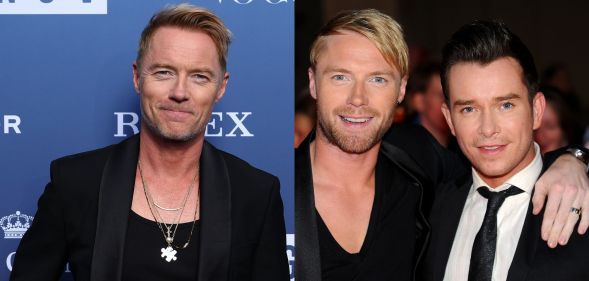 Ronan Keating poses in 2025 (left) and in 2009 with Stephen Gately, days before his death.