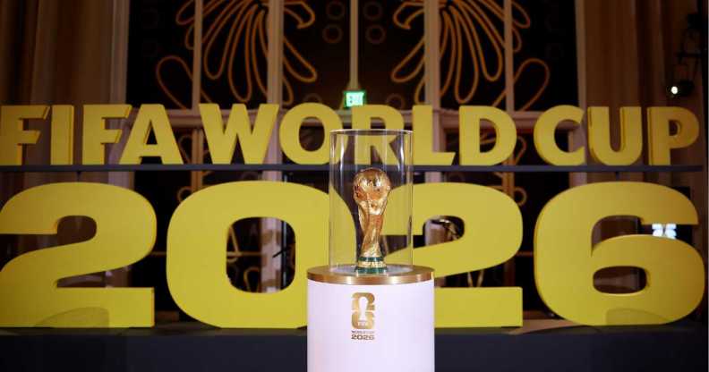FIFA World Cup Trophy is displayed prior to the FIFA World Cup 2026 Official Draw at John F. Kennedy Center for the Performing Arts on December 05, 2025 in Washington, DC.